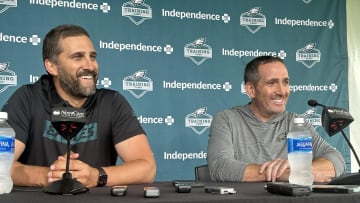 Nick Sirianni and Howie Roseman at Eagles Training Camp on July 24, 2024