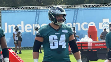 Brett Toth at Eagles practice.