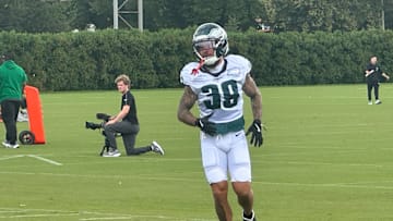 Veteran safety Marcus Epps at practice on Aug. 28, 2025.
