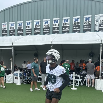 Eagles rookie Quinyon Mitchell takes the field for practice during training camp.