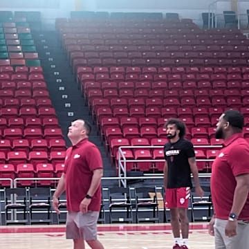 Indiana men's basketball warms up before the first of three games Aug. 6, 2025, in San Juan, Puerto Rico.