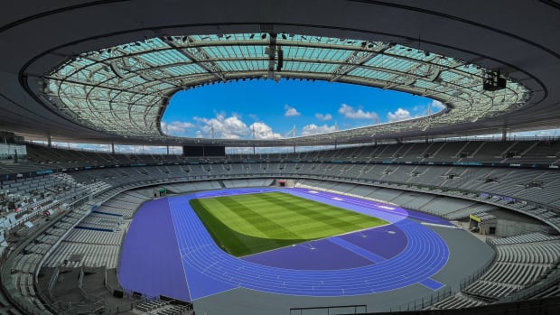 The Olympic track at the Stade de France.