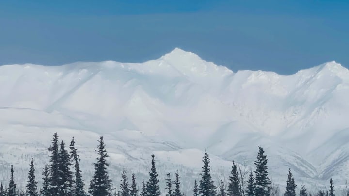 February 19, 2022, Healy, Alaska; Views of mountains near Denali National Park from George Parks highway (Alaska Route 3), February 19, 2022.  Mandatory Credit: Jessica Koscielniak-USA TODAY
