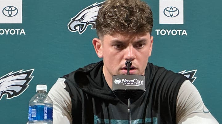 Eagles DB Cooper DeJean at the NovaCare Complex on May 28, 2025