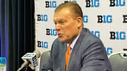 Illinois coach Brad Underwood answers questions at Big Ten Men's Basketball Media Day on Thursday.
