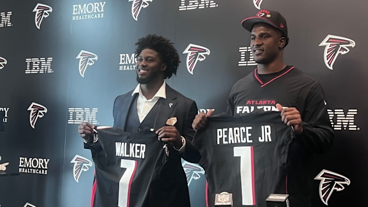 The Atlanta Falcons selected edge rushers Jalon Walker and James Pearce Jr. in the first round of the 2025 NFL draft. The Atlanta Falcons selected edge rushers Jalon Walker and James Pearce Jr. in the first round of the 2025 NFL draft.
