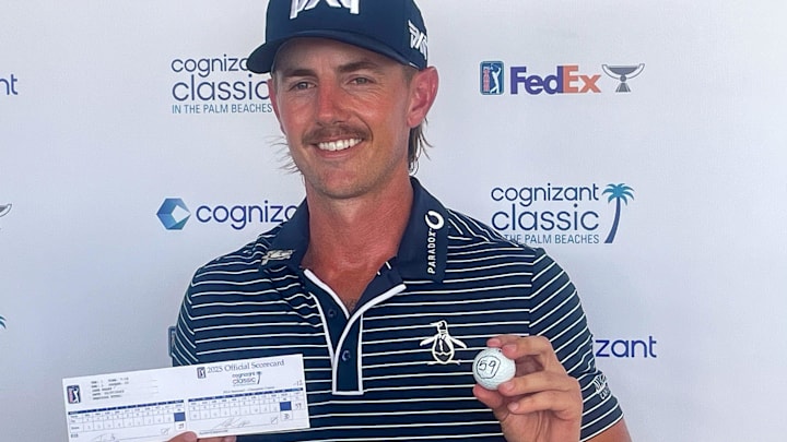 Jake Knapp shot the 15th sub-60 round in PGA Tour history in Round 1 of the Cognizant Classic. 