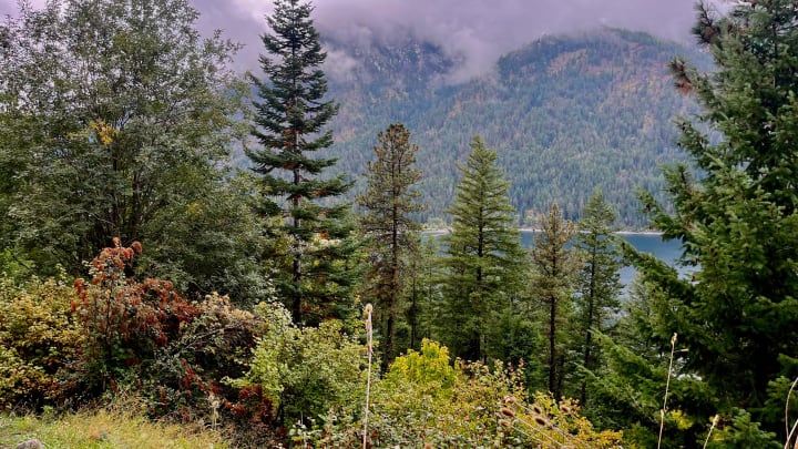 Clouds obscure the mountain caps during a hike up the Wallowa Lake East Moraine on Sept. 21.