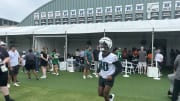 Eagles rookie Quinyon Mitchell takes the field for practice during training camp.
