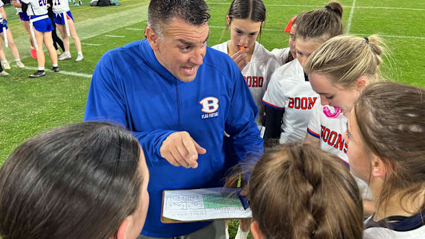Boonsboro flag football coach Chad Hartman