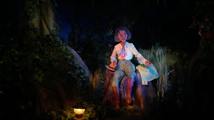 Tiana animatronic in Tiana's Bayou Adventure