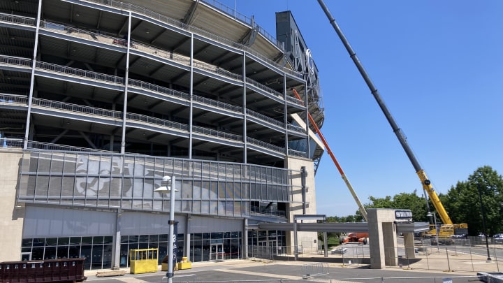 Penn State's Beaver Stadium is under construction ahead of the Nittany Lions' 2024 football season.