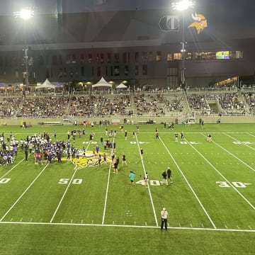 The Vikings' annual night practice at TCO Stadium.