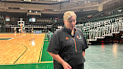Miami Hurricanes Women's Basketball Coach Tricia Cullop ahead of 2025-26 season.