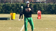 Eagles coach Nick Sirianni at practice on Nov. 14, 2025.