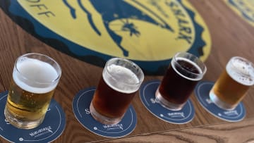 Beer flight, Landshark Brewery at Margaritaville Beach Resort Riviera Maya 