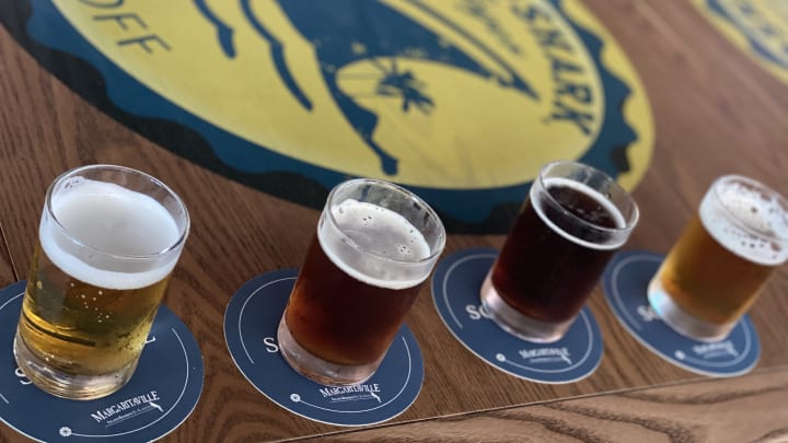 Beer flight, Landshark Brewery at Margaritaville Beach Resort Riviera Maya 