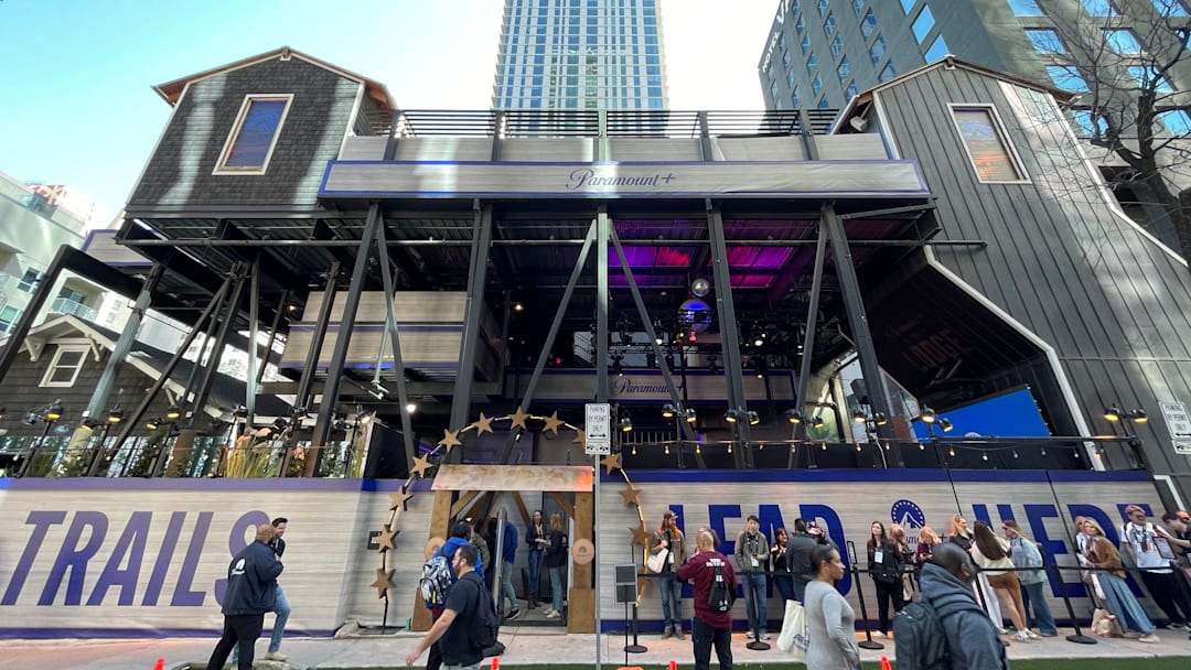 Standing outside the Paramount+ Lodge in Austin