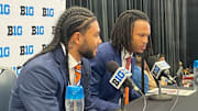 Illinois juniors Kylan Boswell and Ty Rodgers answer questions at Big Ten Men's Basketball Media Day on Oct. 3 in Rosemont, Illinois.