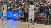 Indiana Pacers forward Kendall Brown participates in a 2024 summer league game against the Minnesota Timberwolves. (Mandatory Photo Credit: Tony East)