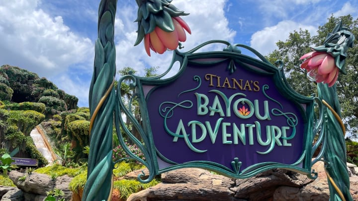 Sign for Tiana's Bayou Adventure