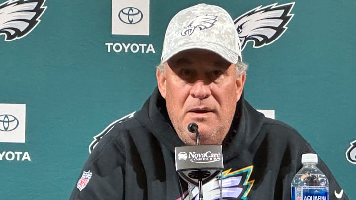 Vic Fangio speaks with reporters on June 3, 2025.