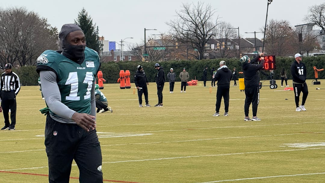 Eagles receiver A.J. Brown at practice for Week 11 game vs. Cowboys