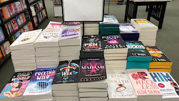 Spice romance books displayed at Barnes & Noble. Photographed by Kimberley Spinney