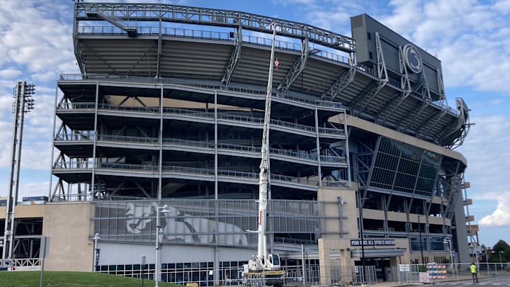 Penn State's Beaver Stadium is under construction prior to the 2024 college football season.