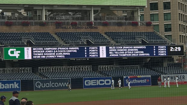 Thomas Saggese was one of eight participants in the 2019 San Diego Section Home Run Derby at Petco Park