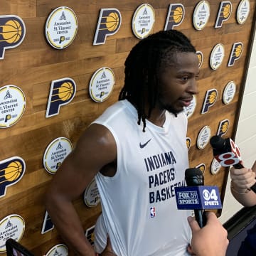 Purdue Boilermakers guard Lance Jones after his pre-draft workout with the Indiana Pacers on June 4, 2024. (Mandatory photo credit: Pacers on SI)