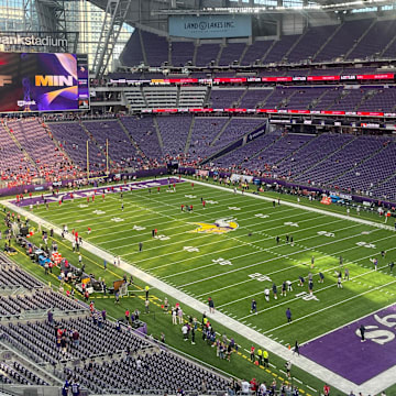 U.S. Bank Stadium ahead of Sunday's Vikings-49ers clash.