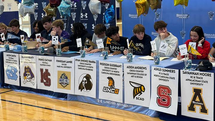Hoggard class of 2024 athletes signed their national letters of intent on Feb. 7, 2024.