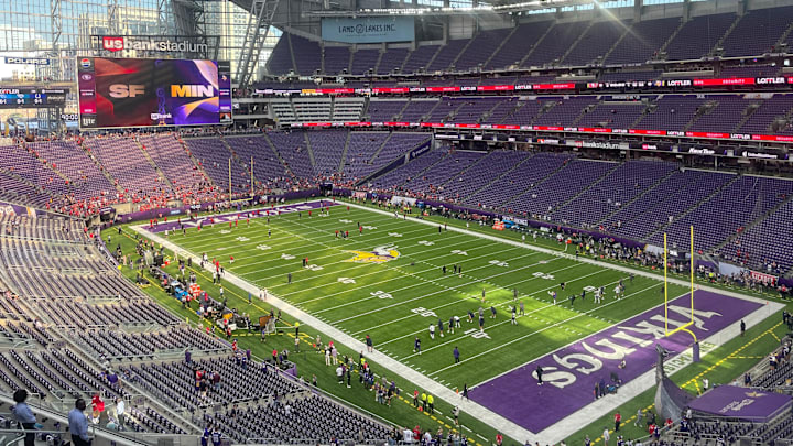 U.S. Bank Stadium ahead of Sunday's Vikings-49ers clash.