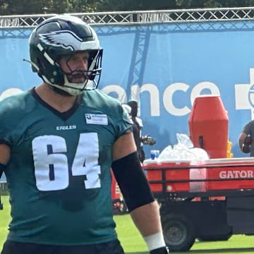 Brett Toth at Eagles practice on Aug. 12, 2025