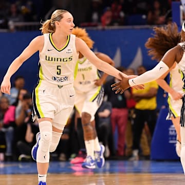Dallas Wings guard Paige Bueckers showed support for Arike Ogunbowale after their loss to the Indiana Fever.