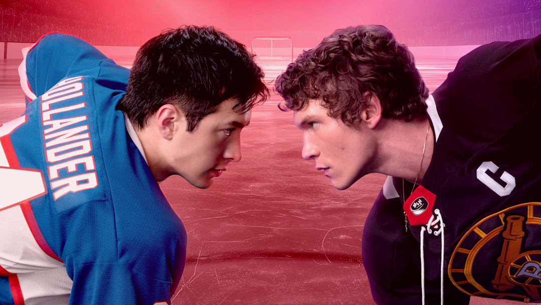 Heated Rivalry (L to R) - Hudson Williams as Shane Hollander and Connor Storrie as Ilya Rozanov
