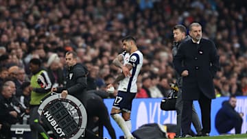 Cristian Romero after being forced off against Aston Villa 
