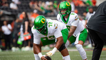 A junior now, Iapani "Poncho" Laloulu has matured into a leader on the Oregon offensive line.