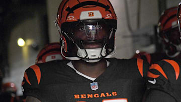 Aug 7, 2025; Philadelphia, Pennsylvania, USA; Cincinnati Bengals defensive end Shemar Stewart (97) in the tunnel against the Philadelphia Eagles at Lincoln Financial Field. Mandatory Credit: Eric Hartline-Imagn Images