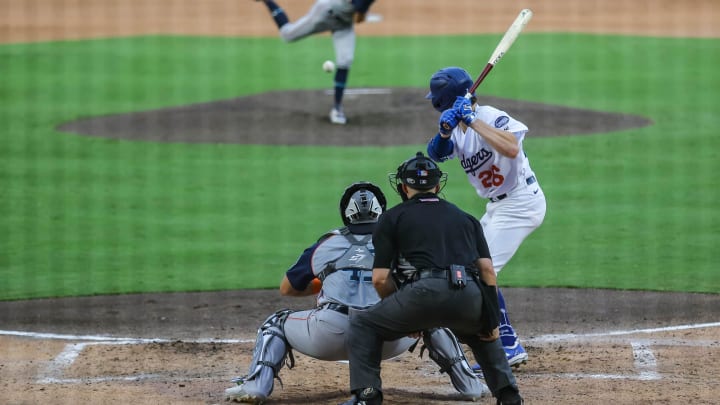 Hunter Feduccia (26) takes the plate as the Oklahoma City Dodgers face the Sugar Land Space Cowboys at Chickasaw Bricktown Ballpark in Downtown Oklahoma City on Wednesday, July 27, 2022.