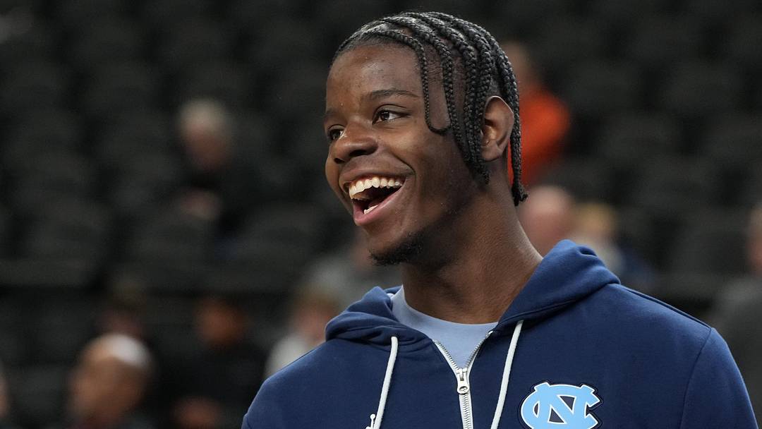 Mar 18, 2026; Greenville, SC, USA; North Carolina Tar Heels forward Caleb Wilson (8) during a practice session ahead of the first round of the men's 2026 NCAA Tournament at Bon Secours Wellness Arena. Mandatory Credit: Bob Donnan-Imagn Images