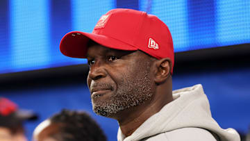 Tampa Bay Buccaneers head coach and defensive coordinator Todd Bowles looks on before the game against the Los Angeles Rams