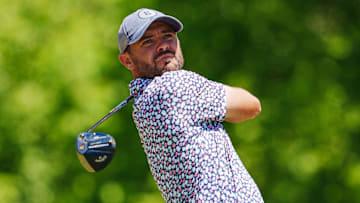 Wesley Bryan, pictured at the 2023 Zurich Classic, has been suspended by the PGA Tour in the wake of a LIV Golf creator tournament broadcast on YouTube.