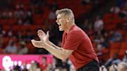 Mar 5, 2024; Norman, Oklahoma, USA; Oklahoma Sooners head coach Porter Moser gestures to his team on a play against the Cincinnati Bearcats during the first half at Lloyd Noble Center. Mandatory Credit: Alonzo Adams-Imagn Images