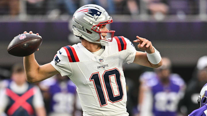 Drake Maye and the Patriots are home favorites against the Raiders in Week 1.