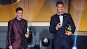 Lionel Messi y Cristiano Ronaldo en la ceremonia del Balón de Oro de 2014