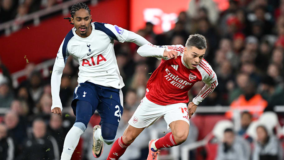 Djed Spence (left) battling Leandro Trossard.