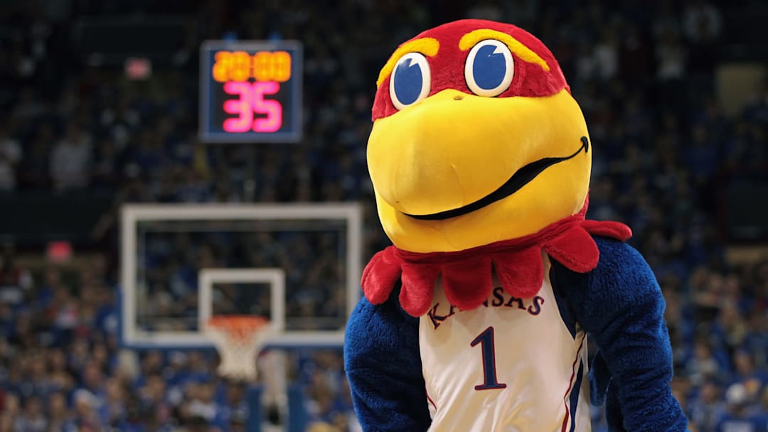 The Kansas Jayhawk in Allen Fieldhouse