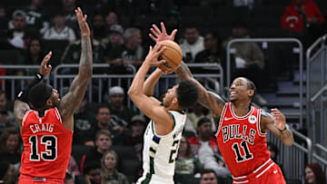 Oct 8, 2023; Milwaukee, Wisconsin, USA; Milwaukee Bucks guard Lindell Wigginton (28) shoots the ball